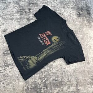 Led Zeppelin Band Shirt Black Graphic Tee  Hermit Rock Streetwear Oversized